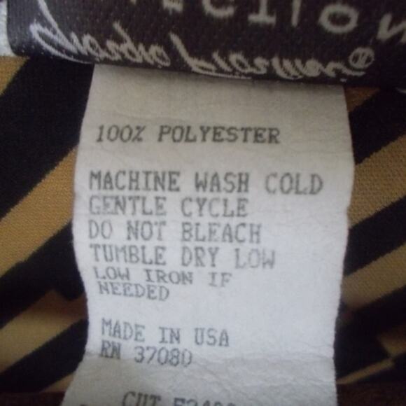 Vintage Giorgio Fiorliri Black  & Tan Abstract Print Dress Sz Large - Picture 4 of 7